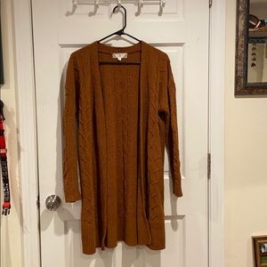 Pink Rose burnt orange long cardigan